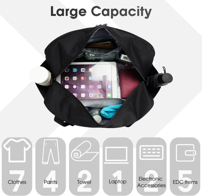 Narwey 18" Carry on Bag with Laptop Compartment 14 Inch Travel Duffel Bag for Spirit Airlines Personal Item Bag Overnight Weekender Bag with Wet Pocket for Women and Men (Black)