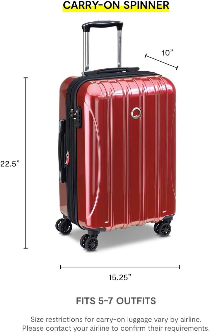 DELSEY PARIS Helium Aero Hardside Expandable Luggage with Spinner Wheels, Metallic Green, Carry-On 21 Inch
