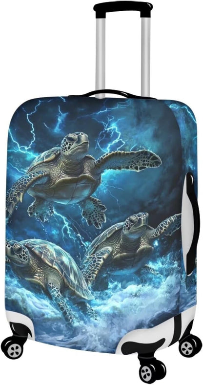 Sea Turtle Suitcase Cover Fits 26-29 Inch Luggage with Zipper Anti-Scratch Spandex Luggage Cover Washable Stretchable Travel Suitcase Covers for Luggage Universal Baggage Cover(Size L)