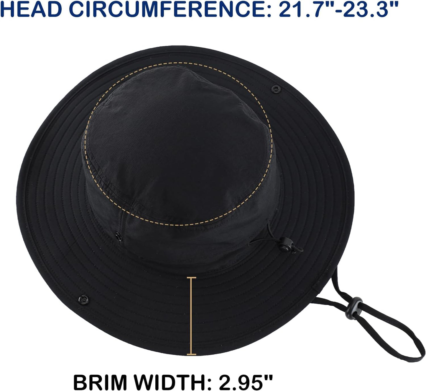 Connectyle Sun Hat for Men Women Outdoor UV Protection Safari Hat for Fishing Hiking Gardening Breathable Cowboy Hat UPF50