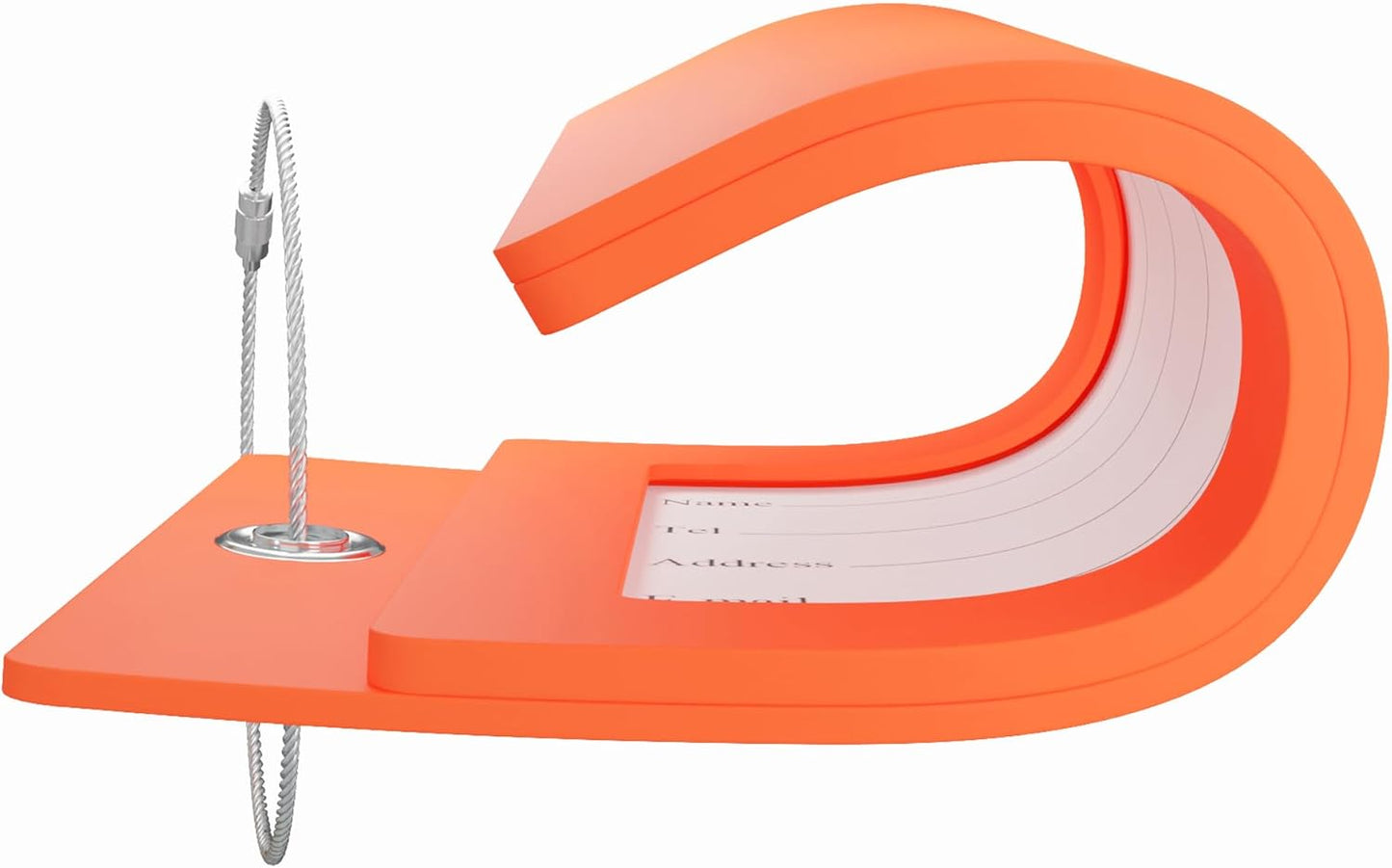 Gostwo 2 Pack Luggage Tags for Suitcases, 26 Initial Letter Travel Luggage Baggage Identification Labels ID Tag Fully Bendable Tags with Stainless Steel Loop (Orange) (Letter M)