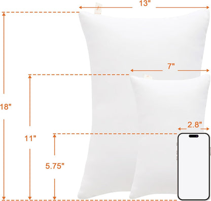 NTBAY Tiny Pillows, Down Alternative 7"x11" Microfiber Mini Pillow for Travel, Pets, Soft Machine Washable Small Pillows for Neck, Wrist, Lumbar and Knee, White