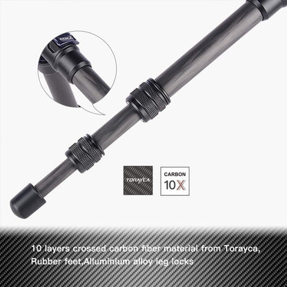AOKA 28in/1.1lb Mini Portable Carbon Fiber Tripod, Lightweight Compact Travel Tabletop Tripod Stand for Phone，Camera，Camcorder，Projector，Webcam, with Metal Phone Mount & Center Column