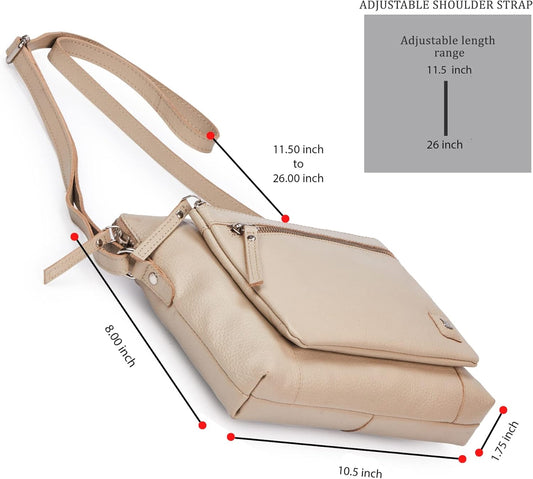 Wise Owl Accessories Small Soft Pebbled Real Leather Crossbody Handbags Purses Sling Crossover Shoulder Bag