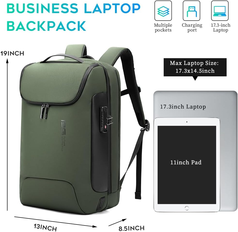 BANGE Anti-Theft Backpack,Tech Backpacks, 17 Inch Laptop Backpack with USB3.0 Charging Port, Mens Travel Backpack for Men and Women…