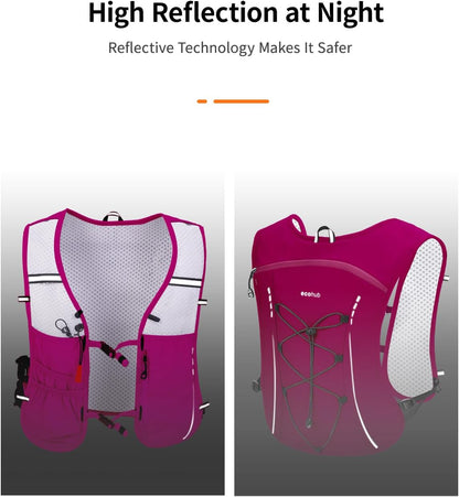 ECOHUB Running Hydration Vest Backpack,Lightweight Breathable Pack with 2L Water Bladder Bag Daypack for Hiking Trail Running Cycling Race Marathon for Women Men