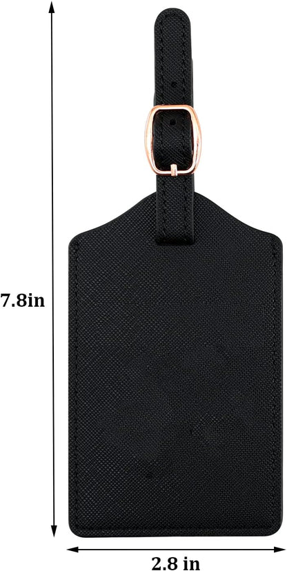PU Leather Luggage Tag for Suitcase, Baggage, Handbag, Travel Bag With Name Card & Privacy Cover (T)