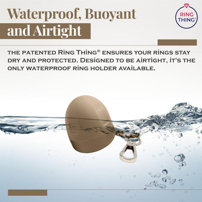 RING THING - Ring Holder Keychain, Jewelry Organizer and Storage, Portable Waterproof Ring Holder, Pill Box Keychain Container, Gym Accessory, and Travel Ring Case (Khaki)