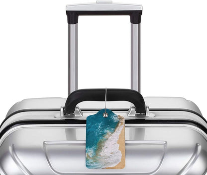 2 Pack Sandy Beach Wave Luggage Tag for Suitcases, Cruise Ship Vacation Essential Travel Gift for Men Women Couples, Beach Accessories Honeymoon Anniversary Travel Bag, Funny Christmas Birthday Gifts