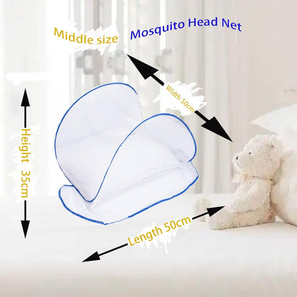 CMINGJ Portable Mosquito Head Net Foldable Pop-Up Travel Essentials Mosquito Net for Bed Free Installation-Large Size Suitable for Bedroom, Camping, nap (Medium)