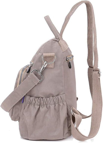 MINTEGRA Women Shoulder Backpack Multi-Pocket Nylon Purse Large Capacity Waterproof Casual Daypack