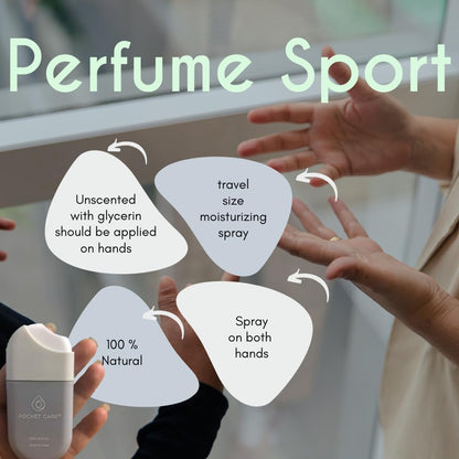 POCKET CARE | 2 Pack Sport Perfume Hand sanitizer Spray 15 ml - Spray for Hands | Organic Moisturizing Spray | Travel Size - Travel Accessories | 100% natural
