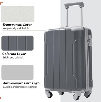 Merax Luggage Set 3 Piece, 20 Inch Carry on Spinner Suitcase with Corner Guards, Lightweight Durable, Airline Approved for Business or Weekend Travel