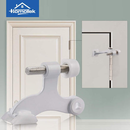 HOMOTEK 8 Pack Hinge Pin White Door Stopper,Adjustable Deluxe Heavy Duty Door Stopper 2-1/2"x1-3/4”,with White Rubber Bumper Tips