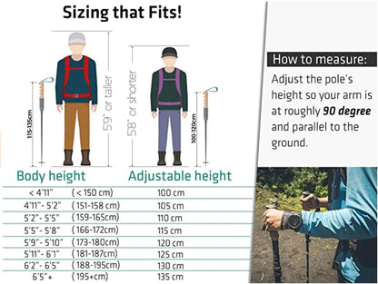 Trekology Trek-Z Collapsible Hiking & Trekking Poles - Balance Support for Seniors, Women, and Men, 2pc Per Set
