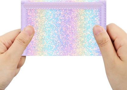 NEICY RFID Blocking Canvas Wallet for Men and Women - Camo Trifold Outdoor Sports Wallets with Magic Sticker for Teen Kids (Rainbow3)