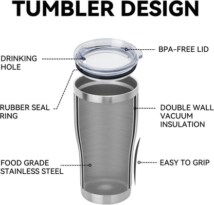 DOMICARE 20oz Tumbler with Lid Stainless Steel Tumblers Bulk, Double Wall Vacuum Insulated Coffee Travel Mug, 4 Pack Stainless Steel