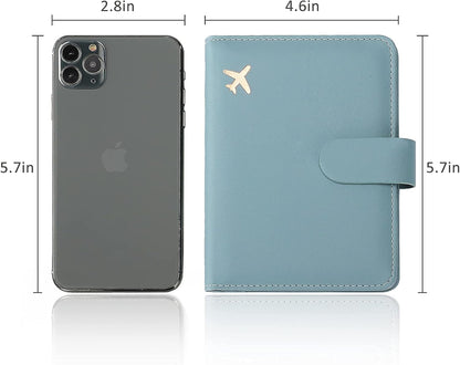 Melsbrinna Premium Leather Passport Holder Covers Case, Waterproof Rfid Blocking Travel Wallet Passport Holder with Pen Holder, Cute Passport Book for Women/Men