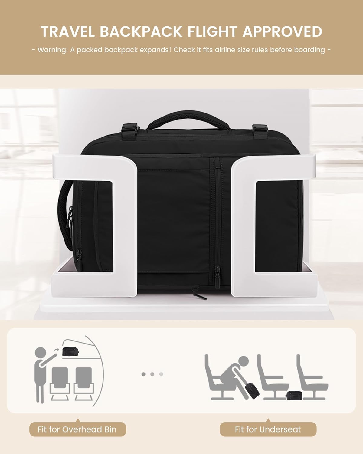 LOVEVOOK Travel Backpack for Women & Men, 60L Large Carry On Backpack Airline Approved, TSA Personal Item Weekender Bag, Water Resistant Laptop Backpacks with 3 Packing Cubes for Travel Essentials