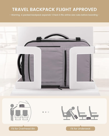 LOVEVOOK Travel Backpack for Women & Men, 60L Large Carry On Backpack Airline Approved, TSA Personal Item Weekender Bag, Water Resistant Laptop Backpacks with 3 Packing Cubes for Travel Essentials
