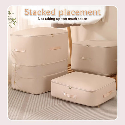 XL Ultra Space Saving Bags self compression organizer bags space saver bag for comforters Storage bag organizer for blankets bedding clothes(Beige-1PCS)