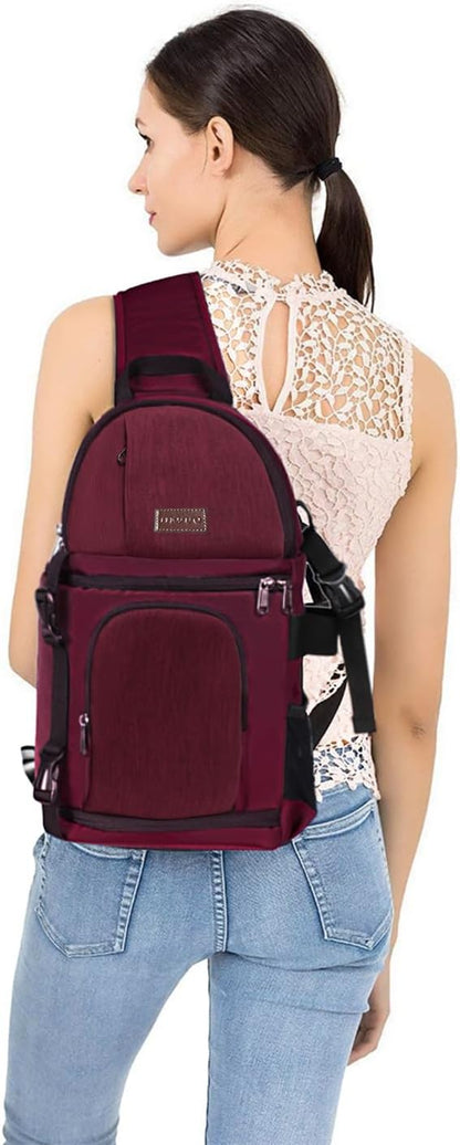 MOSISO Camera Sling Bag, DSLR/SLR/Mirrorless Camera Backpack Case Shockproof Photography Backpack with Tripod Holder & Removable Modular Inserts Compatible with Canon/Nikon/Sony/Fuji