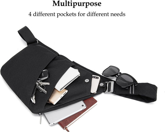 Anti-Theft Crossbody Sling Bag Unisex Slim Water Resistant Shoulder Bag Outdoor Casual Hiking Daypack