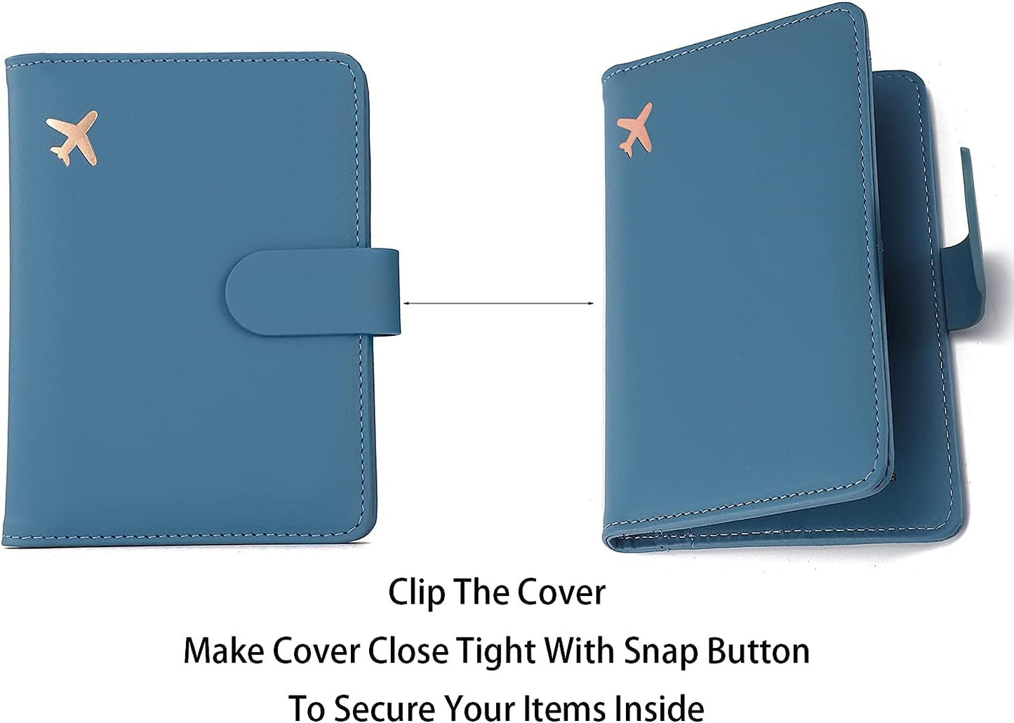 Melsbrinna Premium Leather Passport Holder Covers Case, Waterproof Rfid Blocking Travel Wallet Passport Holder with Pen Holder, Cute Passport Book for Women/Men