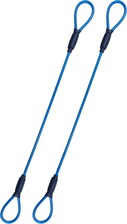 3.3mm Steel Wire Rope Outdoor Travel Security Cable Lock,Braided Steel Coated Safety Cable Luggage Lock,Safety Cable Wire Rope Chain Lock Double Loop Lightweight (Blue, 24in/2Pcs)