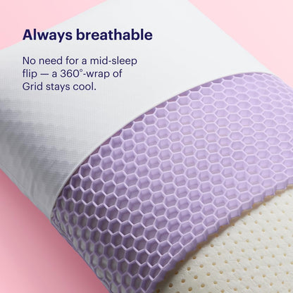 Purple Harmony Pillow - King Tall, Greatest Pillow Ever Invented, 360º Hex Grid & Talalay Latex Core - No Pressure Support, Stays Cool, Luxurious Comfort