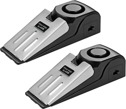 Door Stop Alarm 2 Pack, 120 dB Door Stopper Wedge Door Stops Alarm Great for Traveling Hotel Home Security Door Stoppers Safety Tools