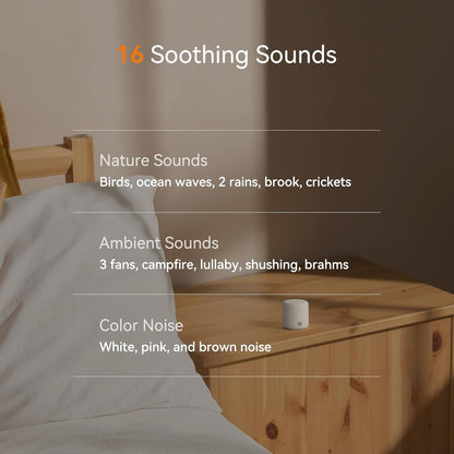 Dreamegg Sound Machine - Portable Sound Machine for Baby%Adults, 16 Soothing Sounds, Timer, Travel Mini White Noise Sound Machine for On-The-go Home Baby Shower Registry Gift, 2 Pack, White&Black