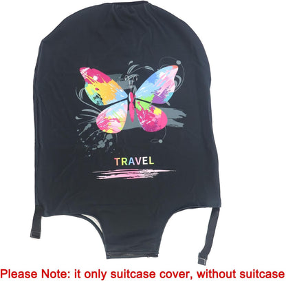 MosaiRudo Thicker Luggage Cover Elastic Suitcase Cover Protector Fits 18-32 Inch Suitcase Travel Accessories (Butterfly, XL)