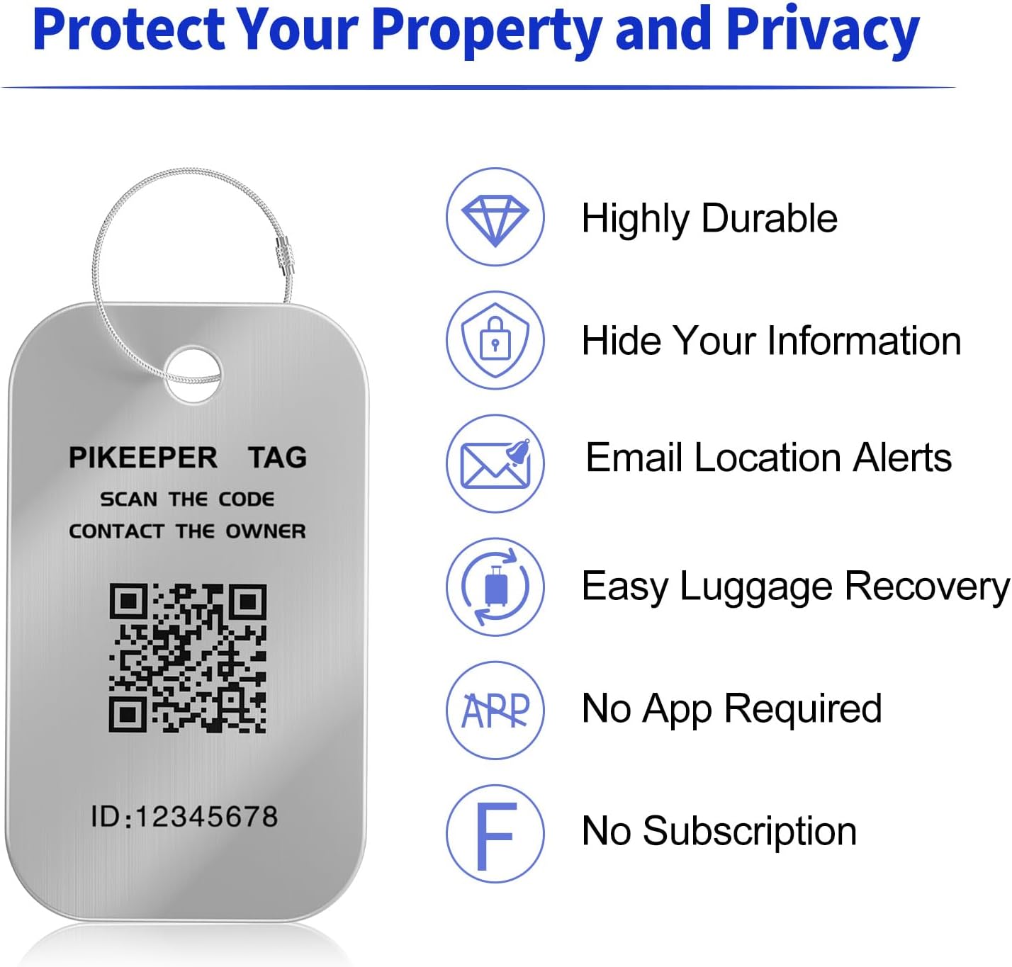 Smart Luggage Tags for Suitcase 4-Pack (2S2B) - Waterproof QR Code ID Labels, Show Scanner’s Location on Scan, Customizable & Durable Travel Tags for Backpack, Securely Hide Personal Info