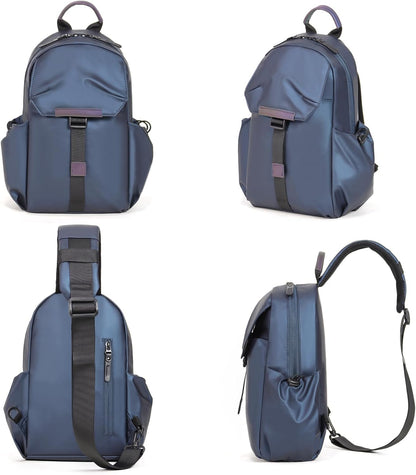 Crossbody Messenger Bag for Women Men Travel Backpack Convertibale Sling Bag Travel Hiking Daypack，Water-Resistant (navy, small)