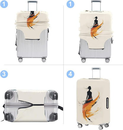 Luggage Cover Washable Suitcase Protector Anti-scratch Suitcase cover Fits 20-34 Inch Luggage (Girl-6, L(28-30inch suitcase))