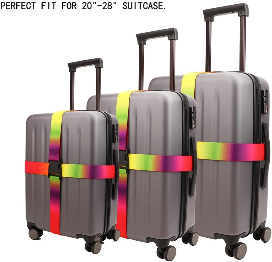 Adjustable Travel Luggage Strap Suitcase Belt Travel Bag Accessories 1.96 in W x 6.23 ft L
