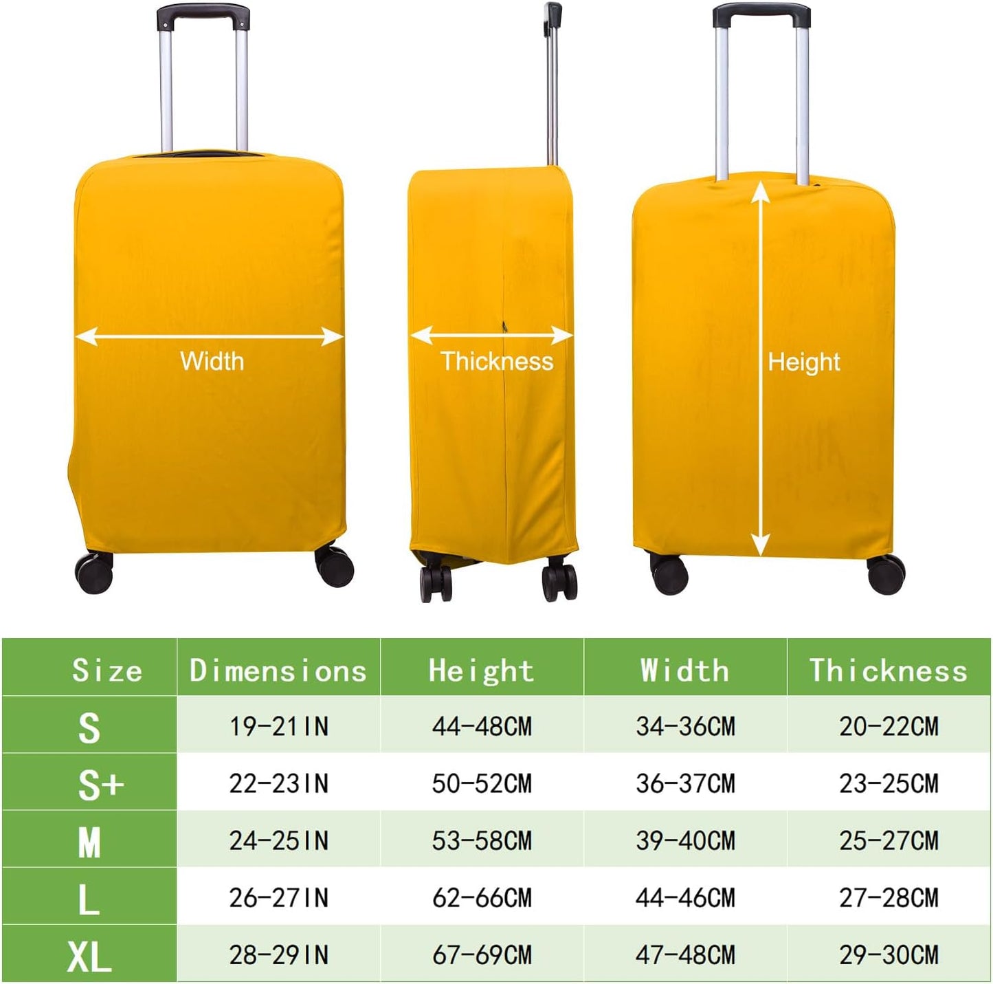 PATIKIL Luggage Cover, Suitcases Covers Elastic Carry on Cover Protector Washable Scratch-Resistant Fits 24-25 Inch Luggage for Travel Business Trips, Yellow