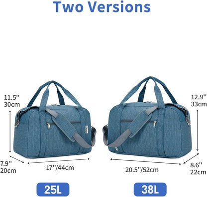 Narwey Carry on Bag 22x14x9 Airlines Approved, Carry on Duffle Bag for Airplane with Wet Pocket, Travel Duffel Bag Luggage Bag Weekender Overnight for Women Men (Navy Blue)