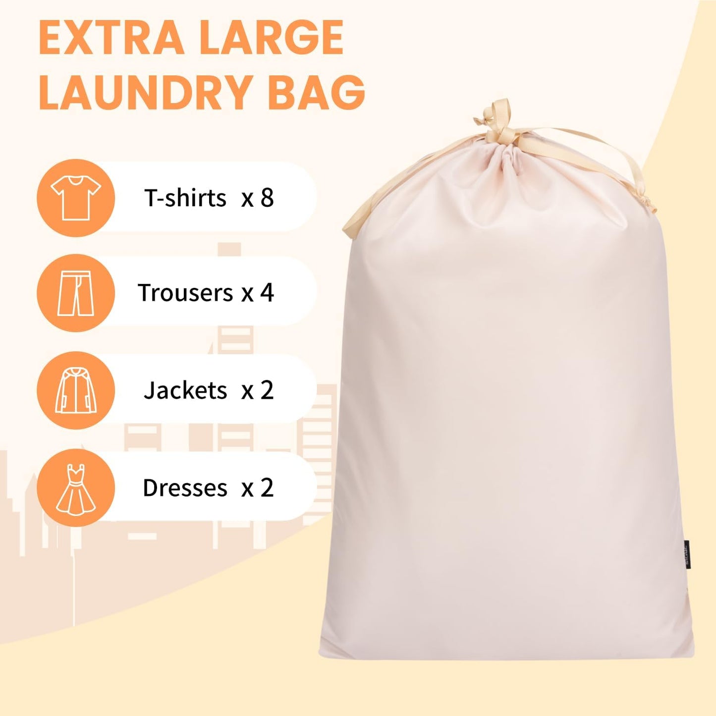 BAGAIL 6 Set Packing Cubes Luggage Packing Organizers for Travel Accessories-Beige