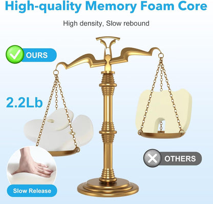 Seat Cushion,Office Chair Memory Cushion, Ergonomic Design, Relieve Sciatica and Long-Term Sitting Pain, Suitable for desks, Car Seats, Games, Wheelchairs