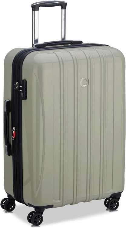 DELSEY PARIS Helium Aero Hardside Expandable Luggage with Spinner Wheels, Latte, Checked-Medium 24 Inch
