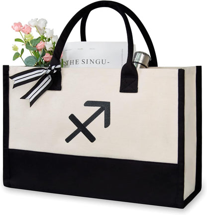 TOPDesign Embroidery Constellation Canvas Bag for Women (Sagittarius)