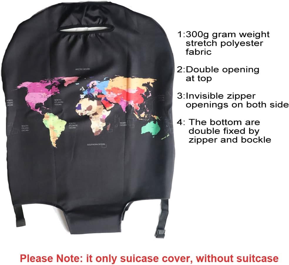 MosaiRudo Thicker Luggage Cover Elastic Suitcase Cover Protector Fits 18-32 Inch Suitcase Travel Accessories (TKM0071, M)