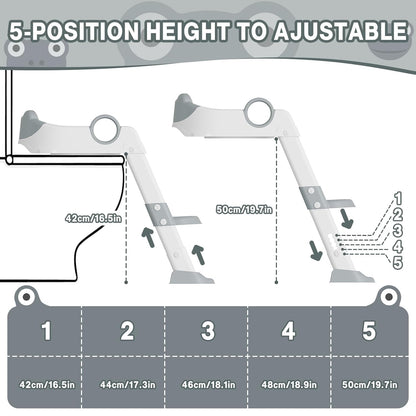 Potty Training Seat with Step Stool Ladder, Toddler Toilet Seat with PU Cushion, Adjustable 5-Level Height, Foldable Potty Training Toilet for Kids Boys Girls, Anti-Slip Pads Ladder