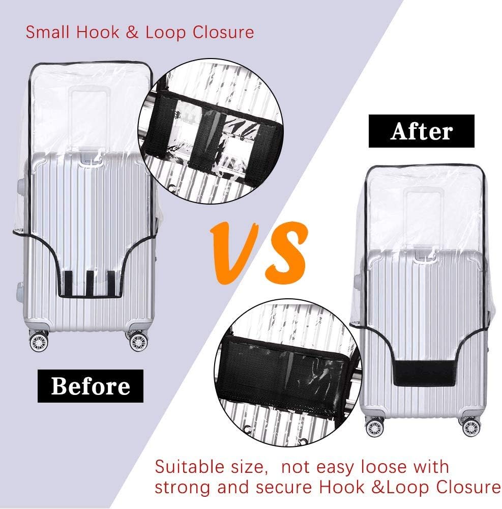 24 Inch PVC Luggage Protector Cover for TSA Approved Clear Suitcase Protector 24-25 Inch Transparent Luggage Protective Cover Case Suitable for 24"-25"