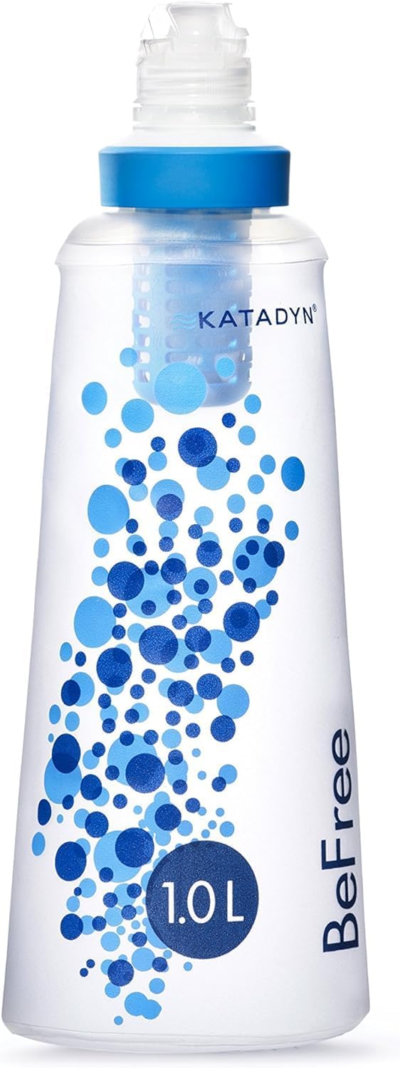 Katadyn BeFree 1.0L Ultralight Collapsible Water Filter Bottle for Hiking, Camping, Backpacking