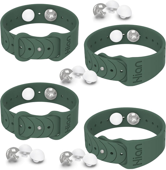 Motion Sickness Bands Anti Nausea Acupressure Wristband Sea Sickness Wristbands Nausea Bands Natural Relief Motion & Morning Sickness -（2 Pairs Pine Green）