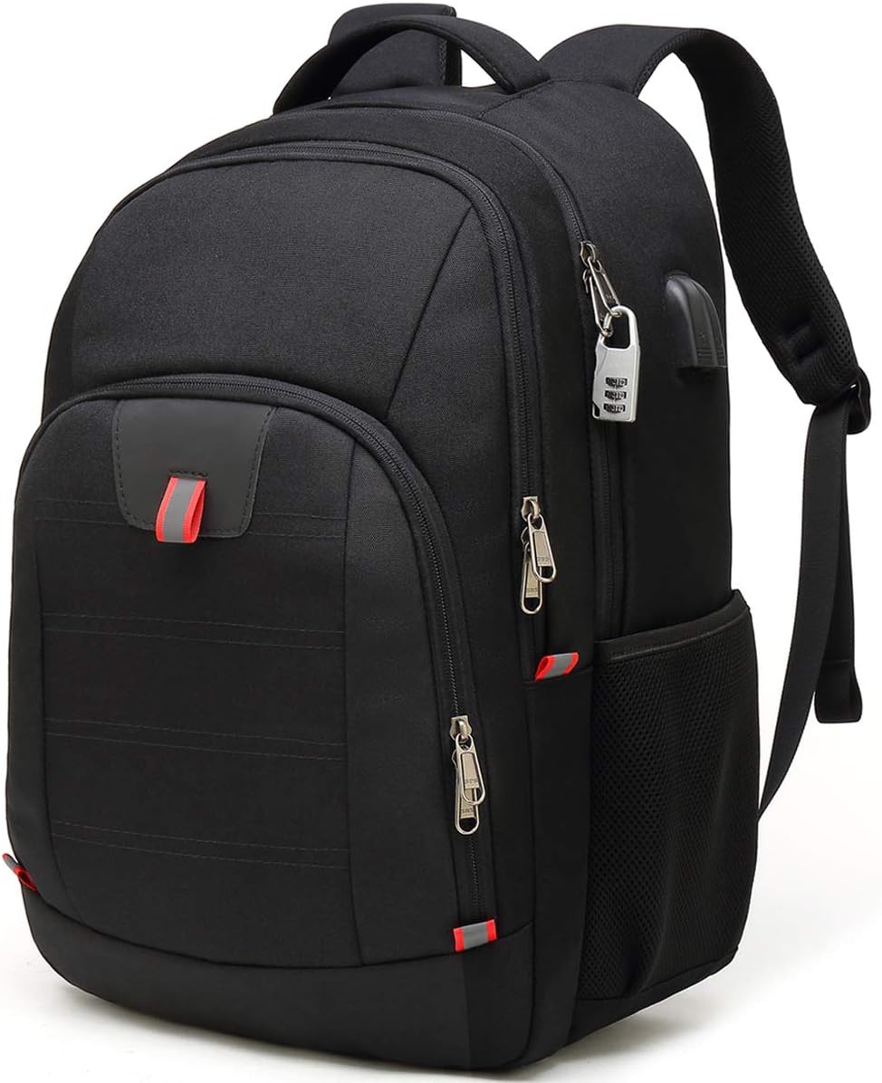 Laptop Backpack for Men, Large Anti-Theft Business Travel Backpack with USB Charging Port, Water Resistant College Computer Bag for Men/Women for 17 Inch Laptop and Notebook