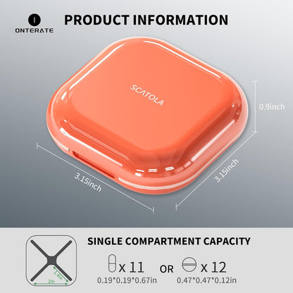 Small Pill Case, Travel Pill Box, Portable Pill Organizer, Pill Container for Pocket 4 Compartments, Daily Compact Travel Medicine Holder for Vitamins Medication (Pink)